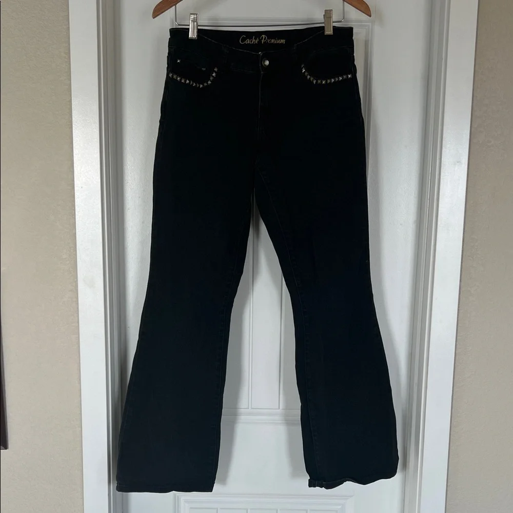CACHE Premium Black Studded Flare Jeans – Y2K / 90s Glam